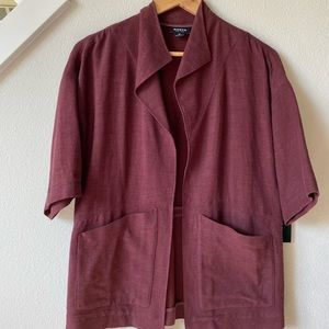 Worth Linen Topper Jacket Size XS Rust